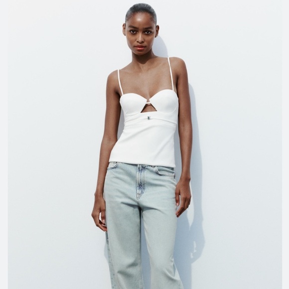 Zara White Strappy Bra Top | M - Picture 3 of 5